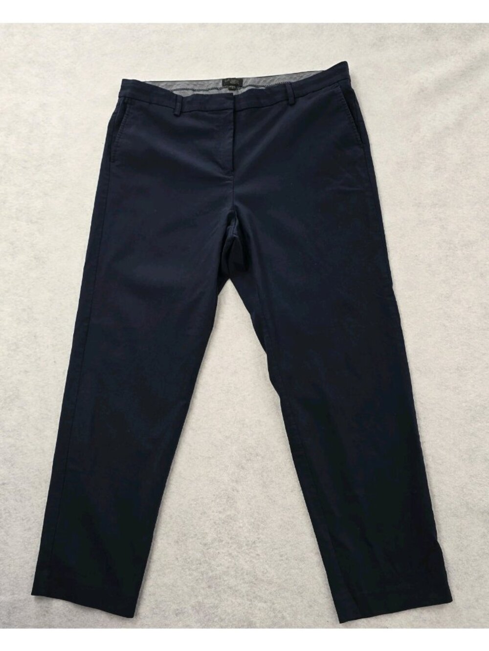 J. Jill Wearever Collection Refined Woven Trouser Pants Sz 16 Navy Blue Stretch